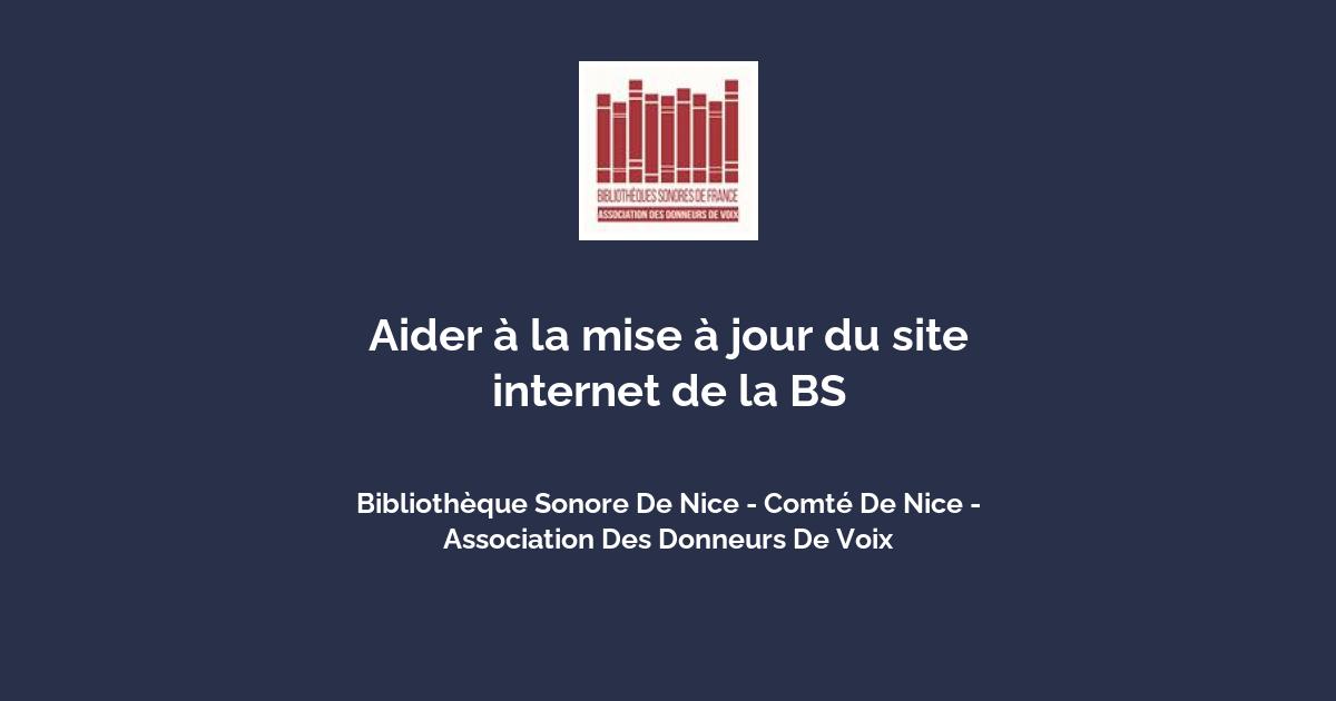 Bibliothèque Sonore de Nice - Comté de Nice : livres audio et audiorevues  gratuits pour aveugles, malvoyants et handicapés moteurs (devenir  audiolecteur)